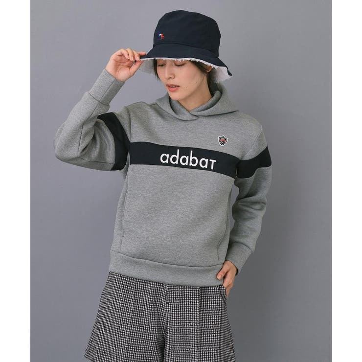 【ADABAT NAVY】ブロッキングラインロゴフーディー | adabat | 詳細画像7 