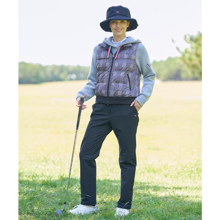 【ADABAT NAVY】【撥水】グレンチェック中綿ベスト | adabat | 詳細画像1 