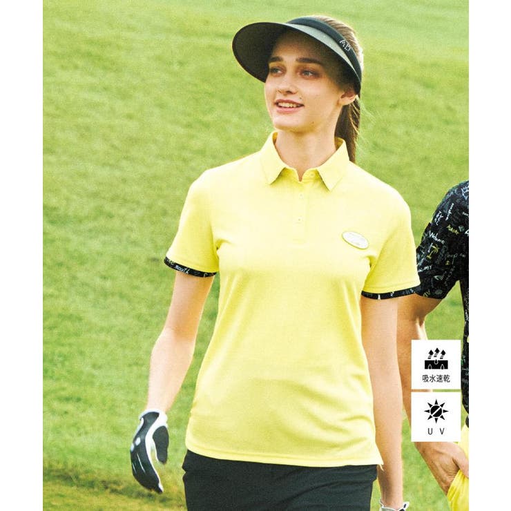 イエロー(031) | UVカット/吸水速乾 クールコアロゴチェックポロシャツ | adabat