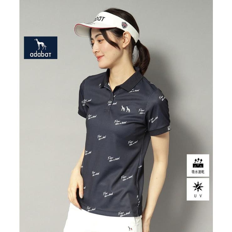 ネイビー(194) | UVカット/吸水速乾 櫻井貴史 adabatコラボバーディーポロシャツ | adabat