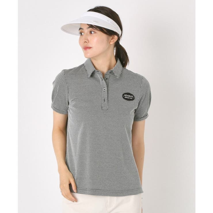 ブラック(219) | 【吸水速乾】千鳥ジャカードポロシャツ | adabat