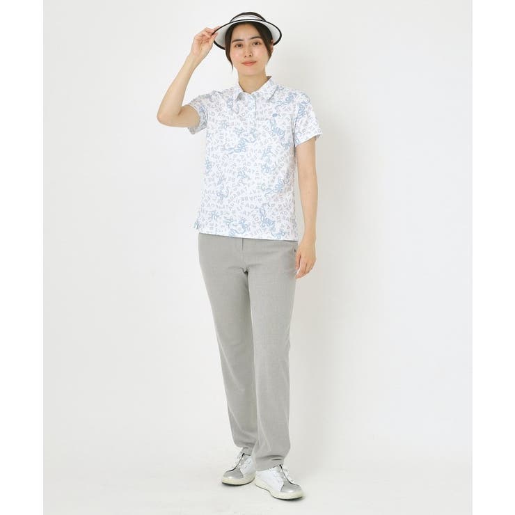 【吸水速乾】リボンロゴプリントポロシャツ | adabat | 詳細画像3 