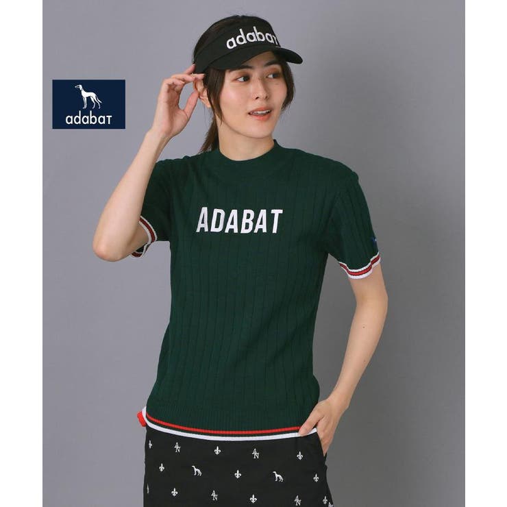 グリーン(022) | 【ADABAT NAVY】フロントロゴワイドリブモックニット | adabat