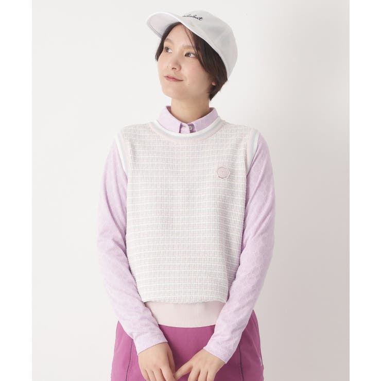 ライトピンク(070) | サマーツイードニットベスト | adabat