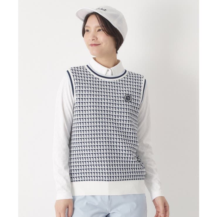 ネイビー(094) | サマーツイードニットベスト | adabat