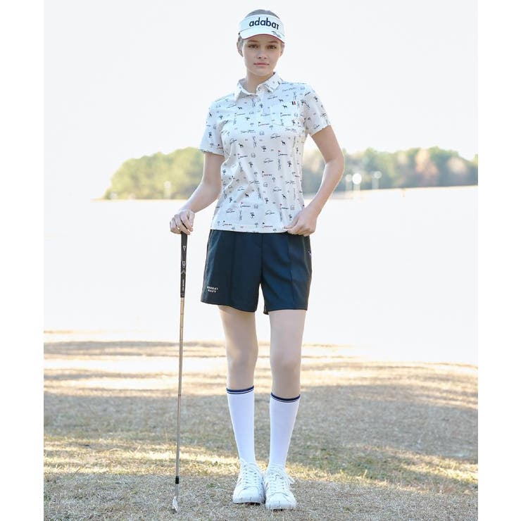 【ADABAT NAVY】UVストレッチツイルキュロット | adabat | 詳細画像1 