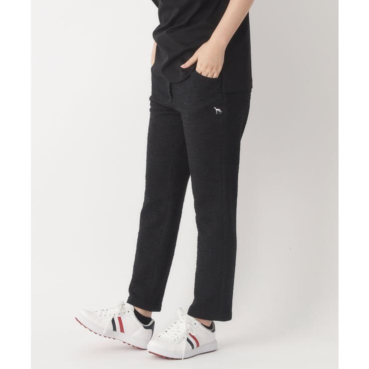 ブラック(019) | スラブツイードジャージテーパードパンツ | adabat