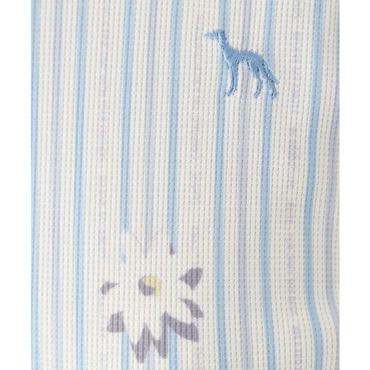 ストライプフラワー長袖ポロシャツ | adabat | 詳細画像8 