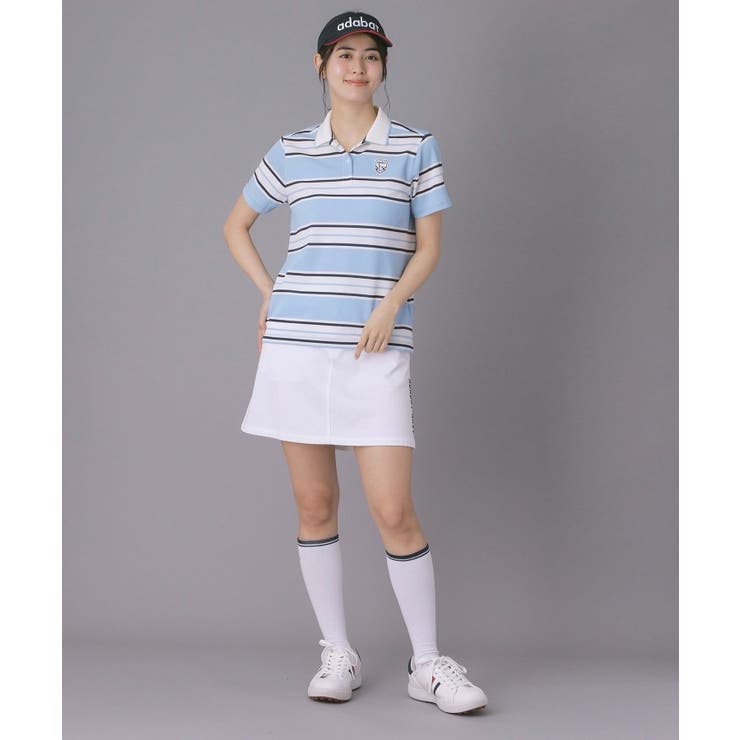 【ADABAT NAVY】ランダムボーダー半袖ポロシャツ | adabat | 詳細画像2 