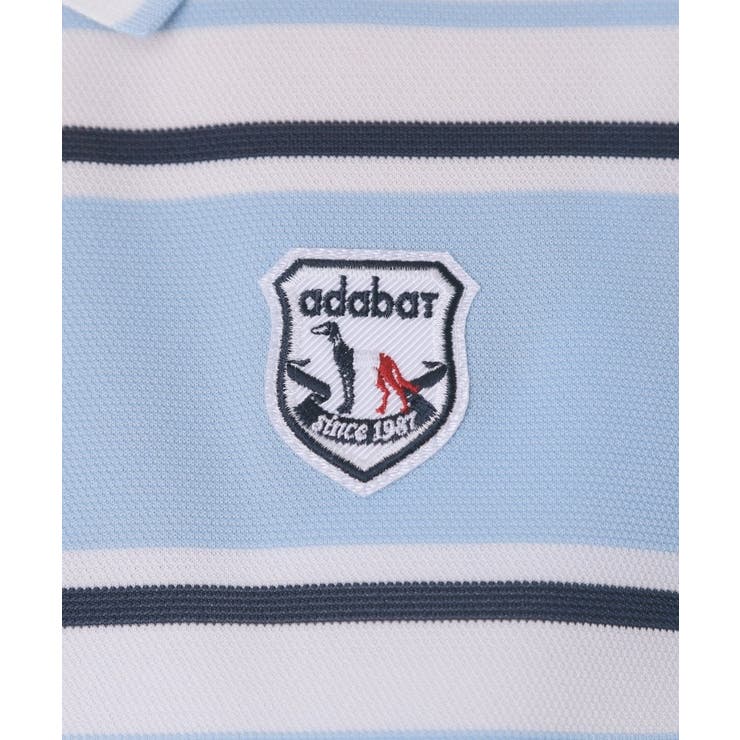 【ADABAT NAVY】ランダムボーダー半袖ポロシャツ | adabat | 詳細画像4 