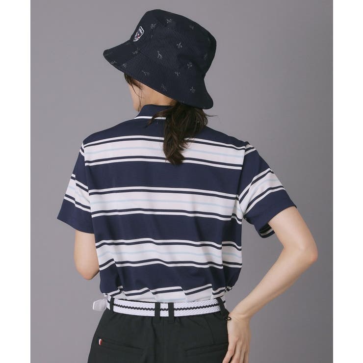 【ADABAT NAVY】ランダムボーダー半袖ポロシャツ | adabat | 詳細画像5 