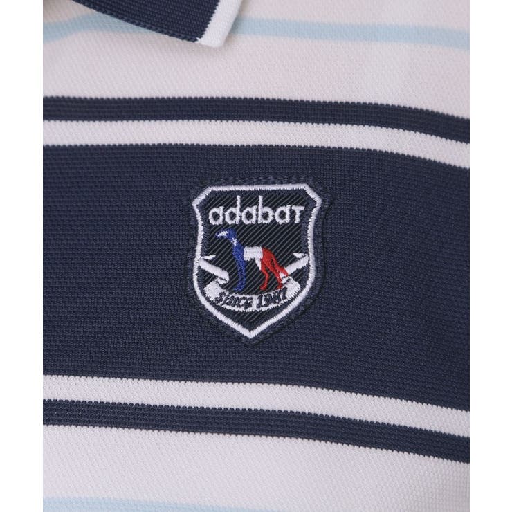 【ADABAT NAVY】ランダムボーダー半袖ポロシャツ | adabat | 詳細画像8 