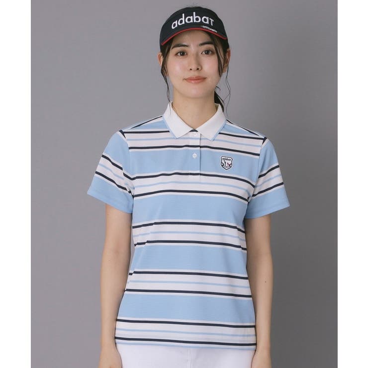 【ADABAT NAVY】ランダムボーダー半袖ポロシャツ | adabat | 詳細画像9 