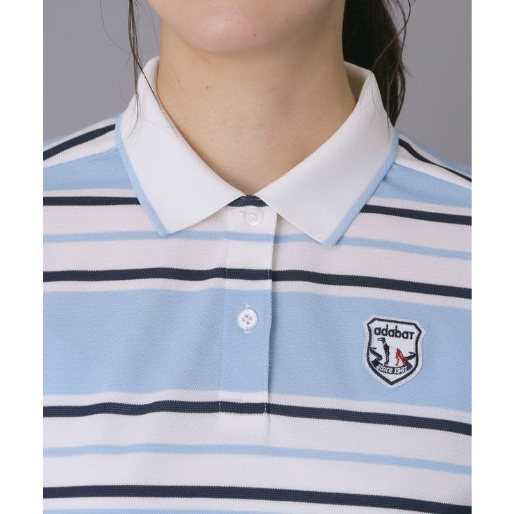 【ADABAT NAVY】ランダムボーダー半袖ポロシャツ | adabat | 詳細画像12 