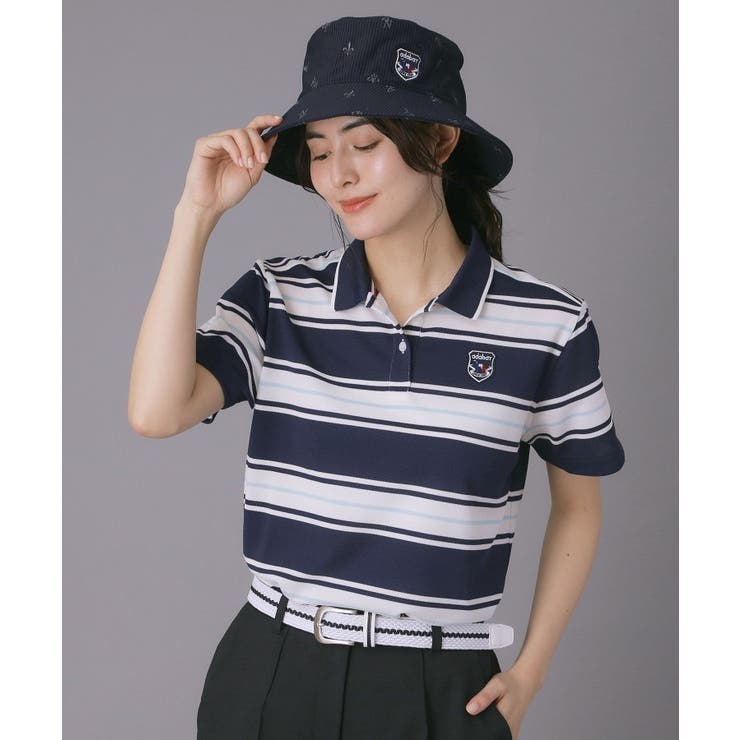 ブルー(191) | 【ADABAT NAVY】ランダムボーダー半袖ポロシャツ | adabat