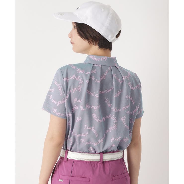 シャンブレープリント半袖ポロシャツ | adabat | 詳細画像1 