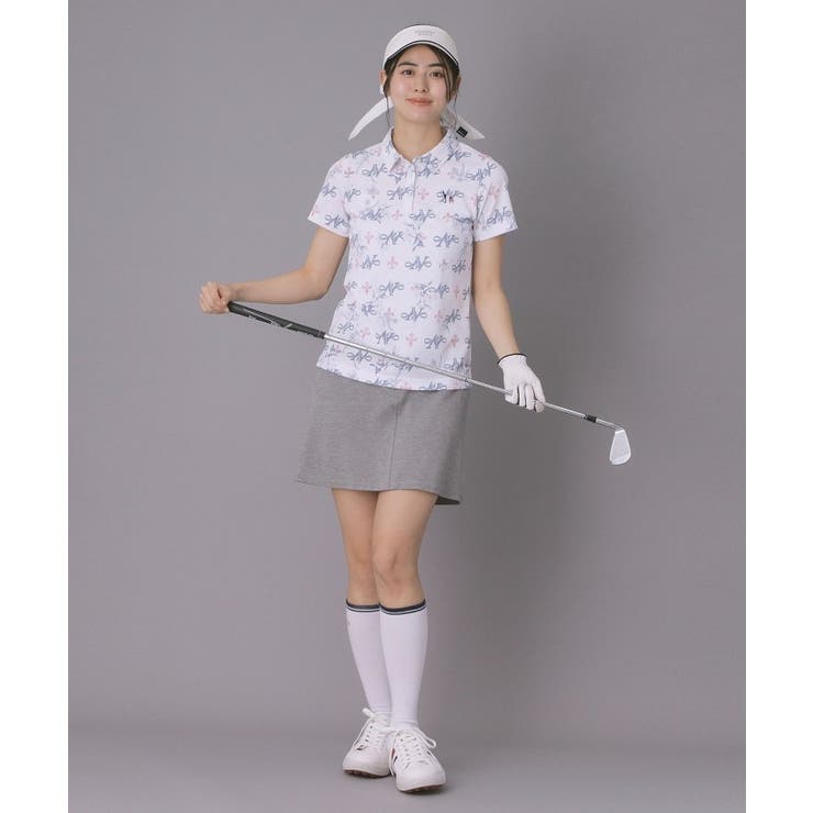 【ADABAT NAVY】ロゴモノグラムプリント半袖ポロシャツ | adabat | 詳細画像4 