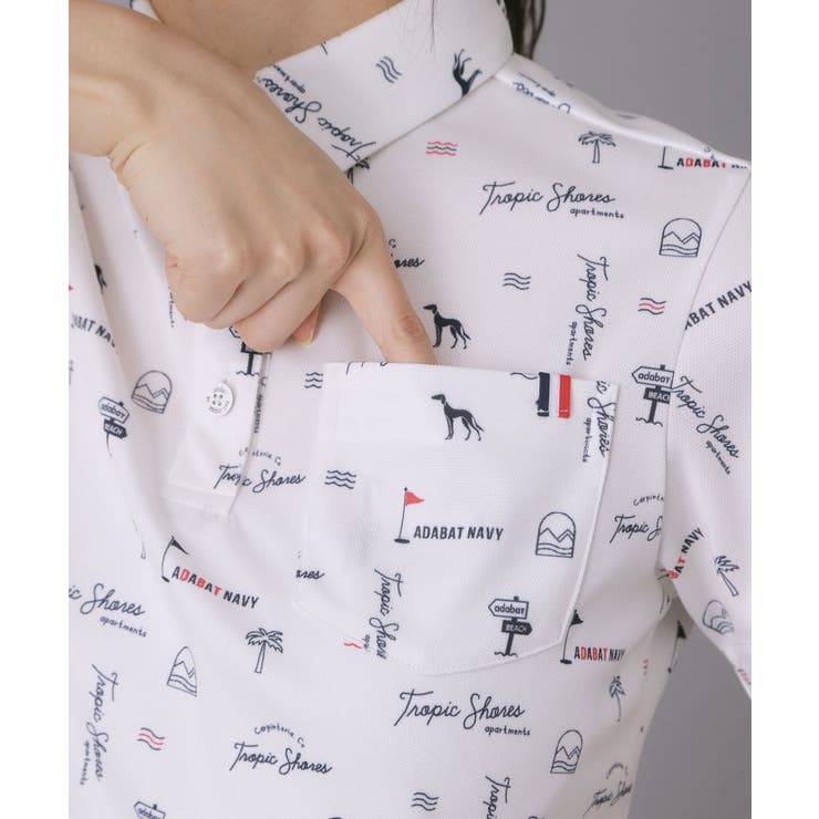 【ADABAT NAVY】ロゴサマープリント半袖ポロシャツ | adabat | 詳細画像22 