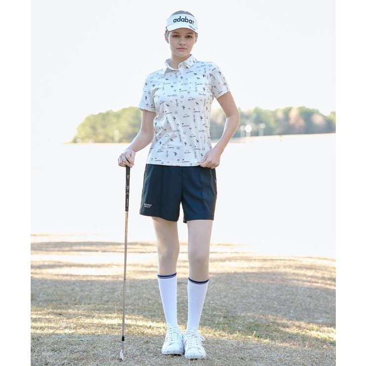 【ADABAT NAVY】ロゴサマープリント半袖ポロシャツ | adabat | 詳細画像1 