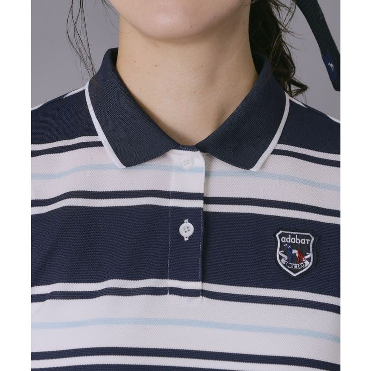【ADABAT NAVY】UVカット ランダムボーダーポロえりワンピース | adabat | 詳細画像10 