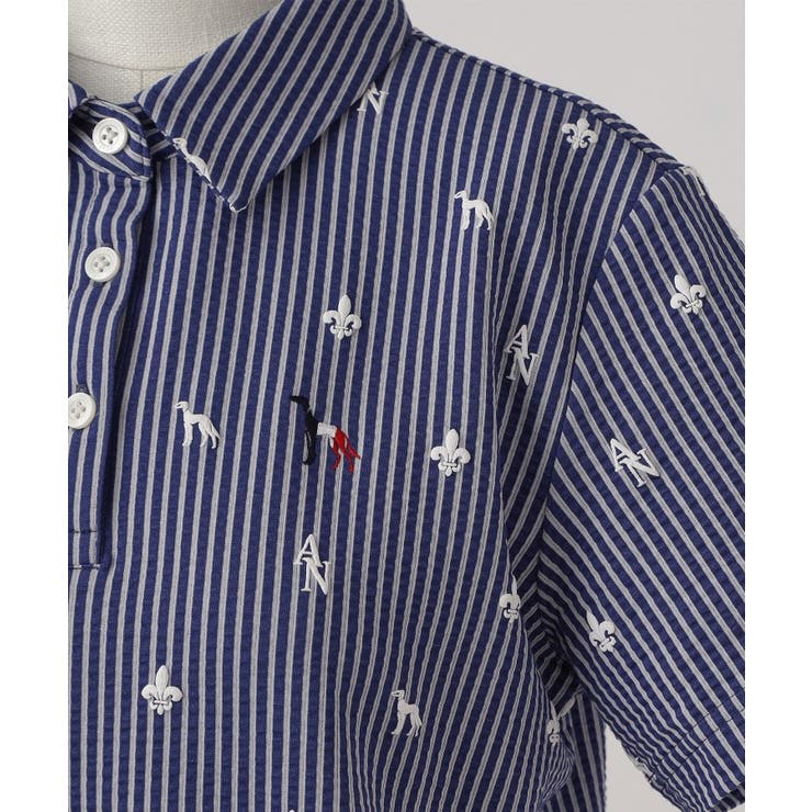 【ADABAT NAVY】モノグラムサッカー半袖ポロシャツ | adabat | 詳細画像17 