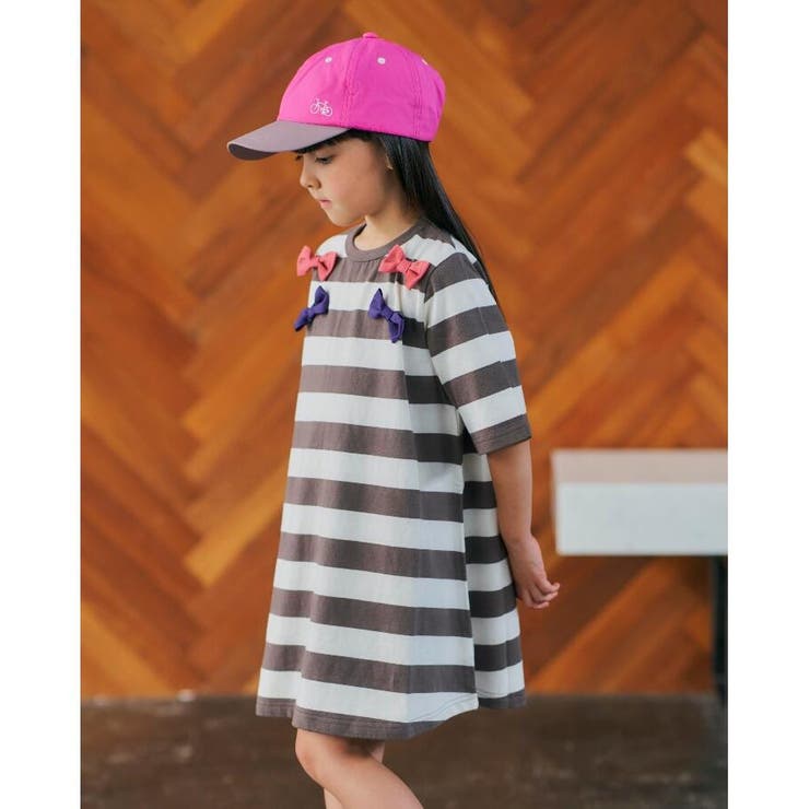 90 140cm 太ボーダー五分袖ワンピース 品番 Wrdw Shoo La Rue シューラルー のキッズ ファッション通販 Shoplist ショップリスト