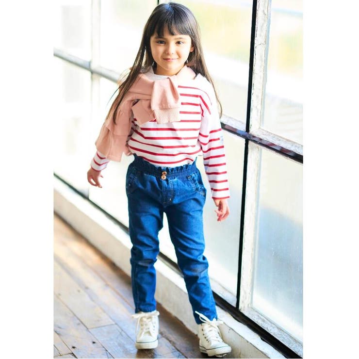 90 130cm ストレッチデニムフリル猫ポケットパンツ 品番 Wrdw Shoo La Rue シューラルー のキッズファッション通販 Shoplist ショップリスト