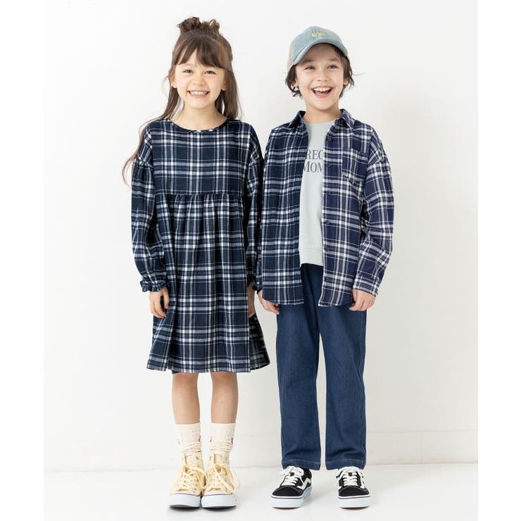 ベビーグッズも大集合 110-140cm/リンク】ダブルガーゼオーバーシャツ[品番 トップス