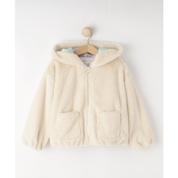 アイボリー(004) | 【100-120cm/トドラー】耳付きエコファーパーカ | SHOO・LA・RUE