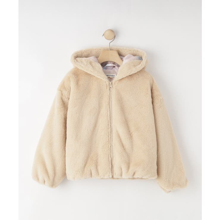 【130-150cm/スクール】耳付きエコファーパーカ | SHOO・LA・RUE | 詳細画像1 