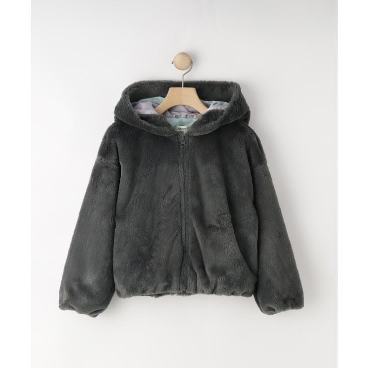 チャコールグレー(014) | 【130-150cm/スクール】耳付きエコファーパーカ | SHOO・LA・RUE