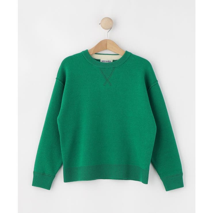 グリーン(022) | 【100-150cm/リンク可】シンプルだから使いやすい カラーニット | SHOO・LA・RUE