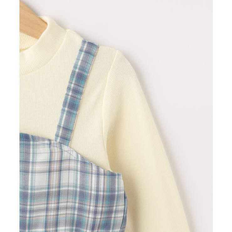 【100-150cm】ジップ使いチェックドッキングワンピース | SHOO・LA・RUE | 詳細画像4 