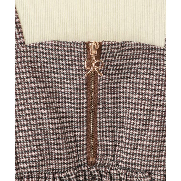 【100-150cm】ジップ使いチェックドッキングワンピース | SHOO・LA・RUE | 詳細画像8 