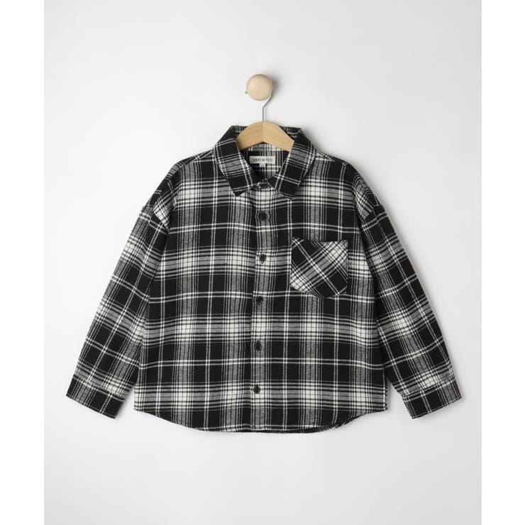 ブラック(219) | 【100-150cm】チェックオーバーシャツ | SHOO・LA・RUE