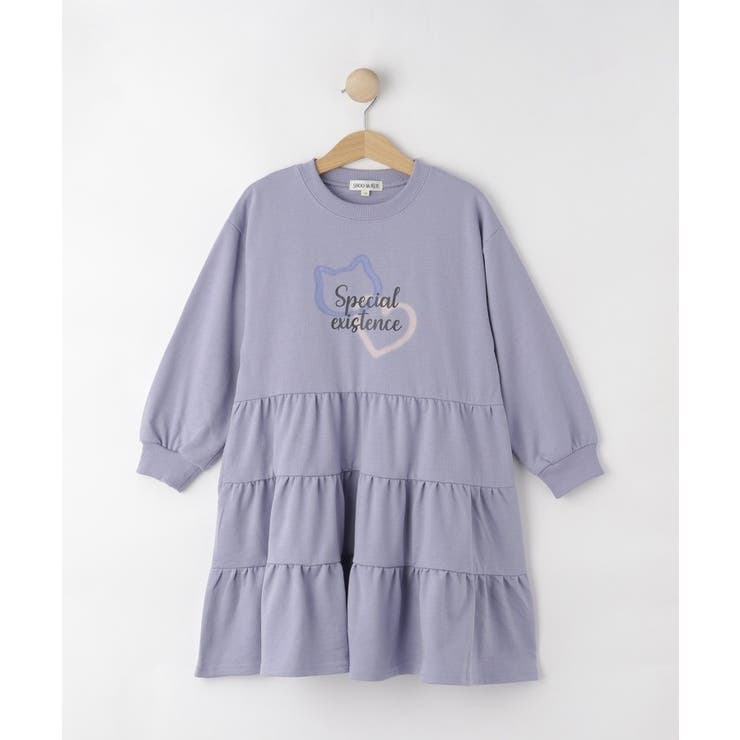 ラベンダー(080) | 【100-150cm】ミニ裏毛ティアードワンピース | SHOO・LA・RUE