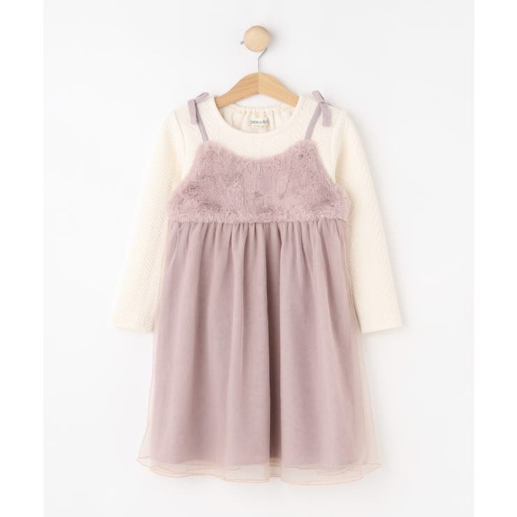 ライトピンク(070) | 【100-150cm】ファーチュールドッキングキャミワンピ | SHOO・LA・RUE