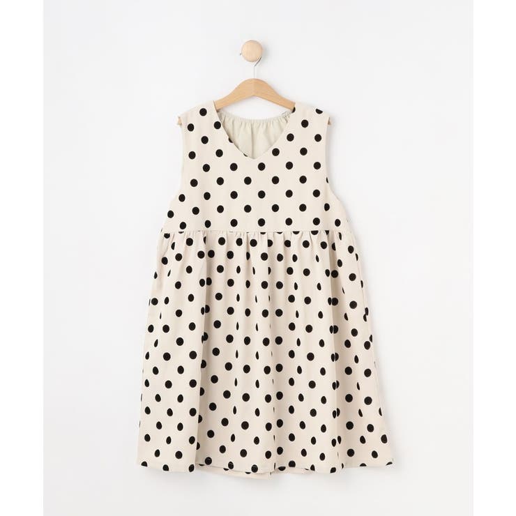 アイボリー(004) | 【100-140cm/プチセレ】フロッキードットワンピース | SHOO・LA・RUE
