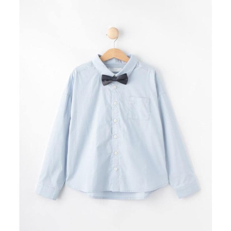 サックスブルー(090) | 【100-140cm/プチセレ】蝶ネクタイ付きシャツ | SHOO・LA・RUE