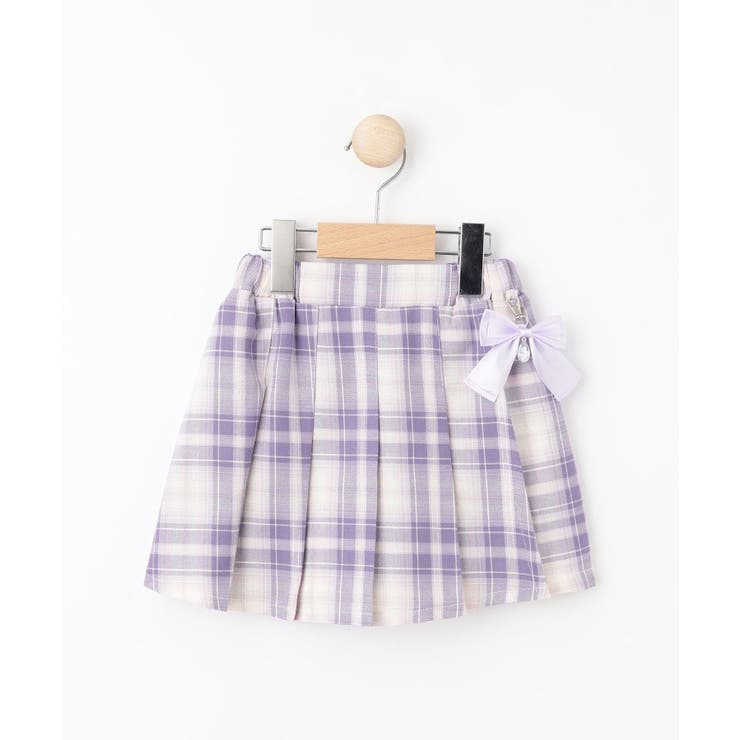 【110-140cm】チャーム付きチェックプリーツスカパン | SHOO・LA・RUE | 詳細画像2 
