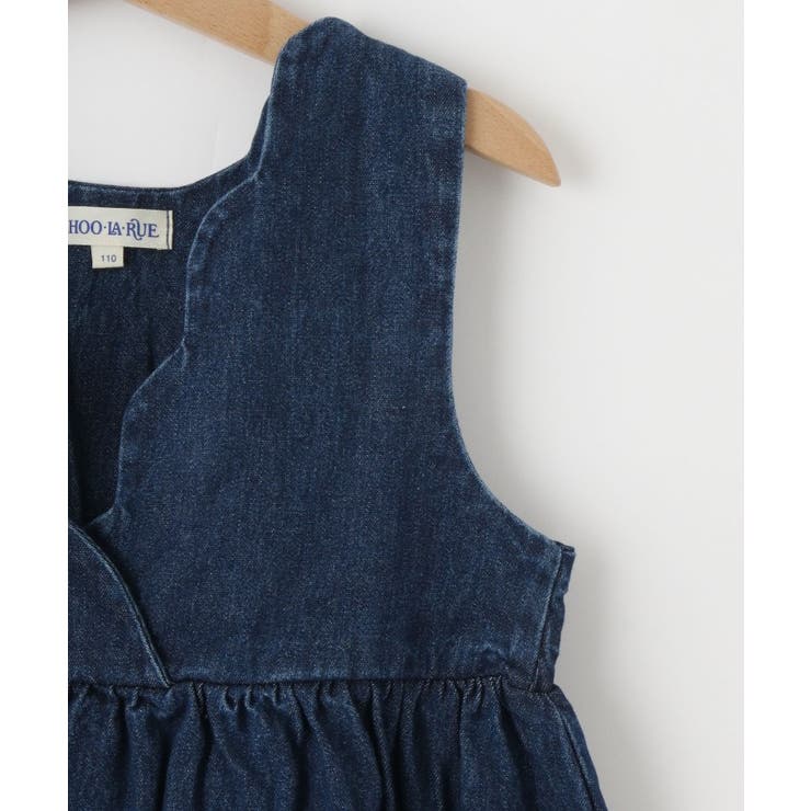 【洗える/100-150cm】スカラップ使いがキュートな デニムジャンドレ | SHOO・LA・RUE | 詳細画像4 