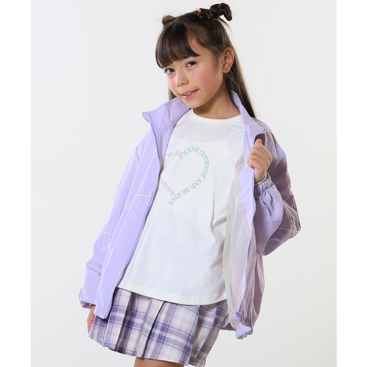 ラベンダー(080) | 【100-150cm/洗える/男女兼用】スタンドカラー パイピングブルゾン | SHOO・LA・RUE