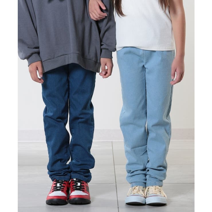 【100-150cm/洗える/男女兼用】ストレッチ デニムスキニーパンツ | SHOO・LA・RUE | 詳細画像1 