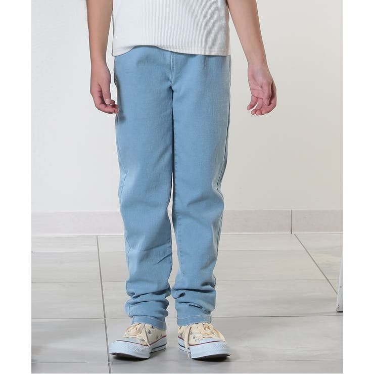 サックスブルー(090) | 【100-150cm/洗える/男女兼用】ストレッチ デニムスキニーパンツ | SHOO・LA・RUE