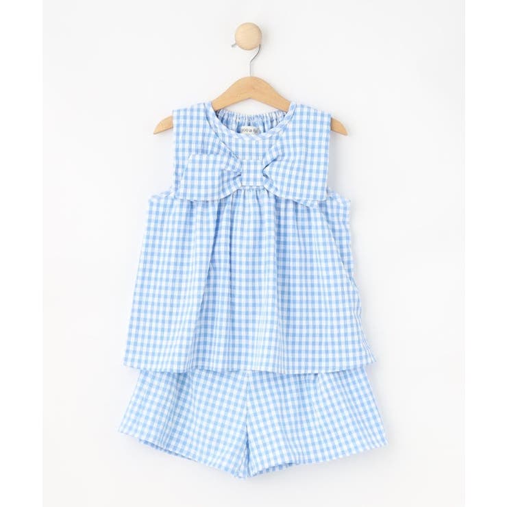 【100-150cm】着るだけでコーデが決まる ギンガムチェックセットアップ | SHOO・LA・RUE | 詳細画像1 