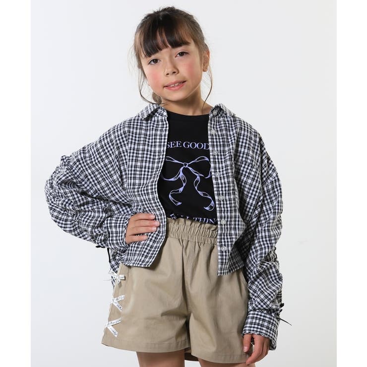 ブラック(219) | 【洗える 100 150cm】お袖リボンがアクセント | SHOO・LA・RUE