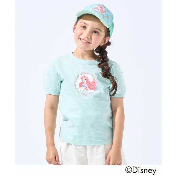 ミントグリーン(021) | 【DISNEY】プリンセス袖チュールTシャツ | SHOO・LA・RUE