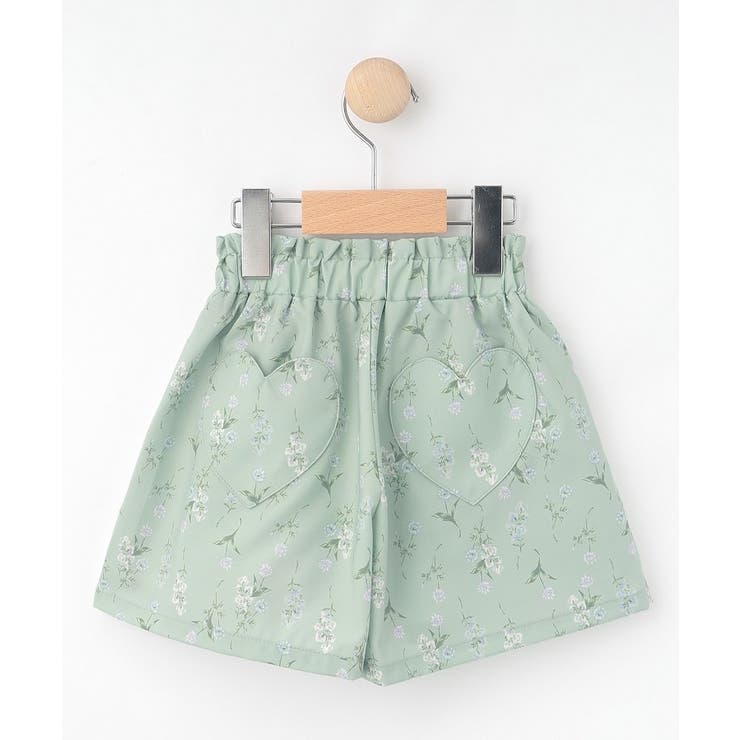 【100-150cm/撥水】上品なボタニカル柄 ハートポケットショートパンツ | SHOO・LA・RUE | 詳細画像2 