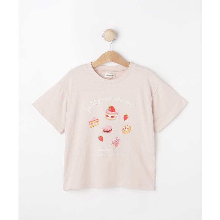 ライトピンク(070) | 【100-150cm】刺繍ロゴ転写プリントGIRLSTシャツ | SHOO・LA・RUE