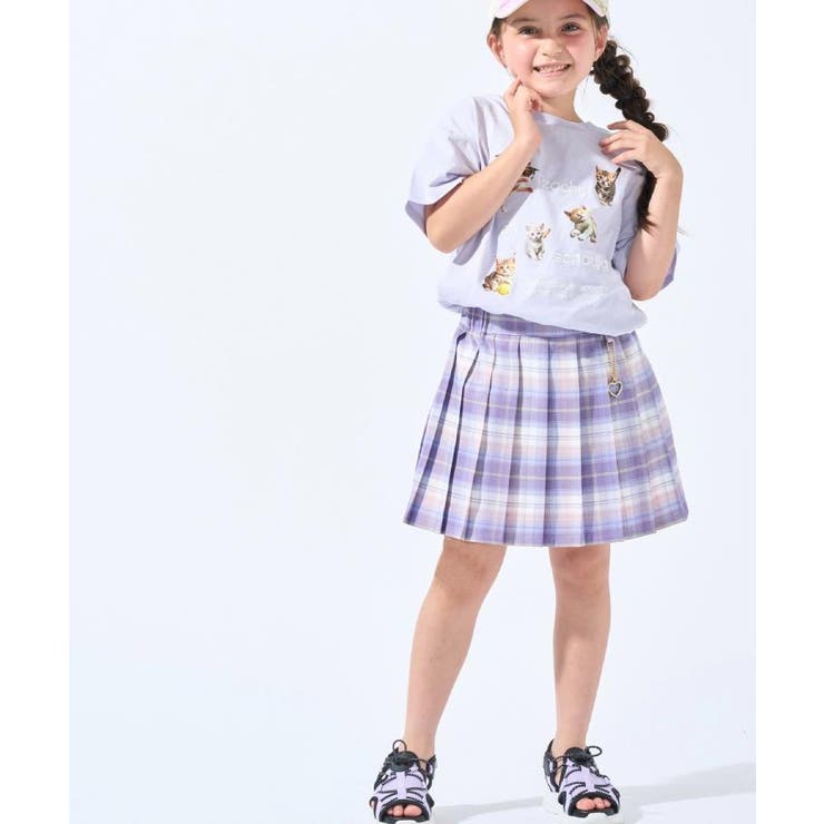 【100-150cm】ハートチャーム付きチェックプリーツスカート | SHOO・LA・RUE | 詳細画像8